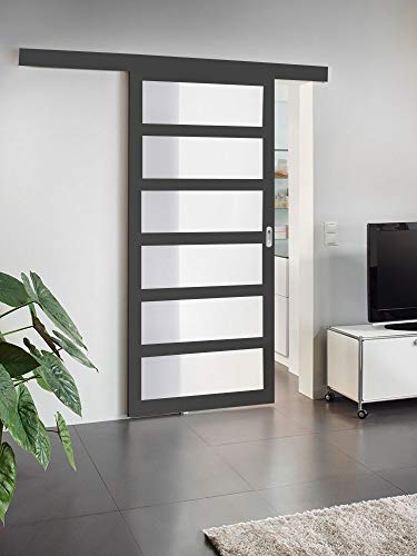 Preisvergleich Produktbild MARLEY Schiebetür Sunshine Glas, BxH 90x210 Komplettset, anthrazit