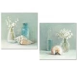 Cuadros para el baño WC Conchas y flores 24cmx24cmx7mm impermeable,antihumedad, adhesivo doble cara; pega en todo tipo de paredes, sencilla instalación.