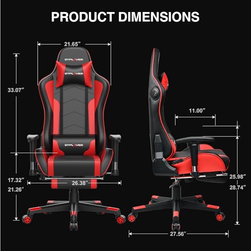 Sedia da Gaming con Poggiapiedi e Altoparlante Bluetooth Poltrona Ufficio Scrivania Ergonomica Sedie Musicale Rossa - Sedia gaming - Immagine 1