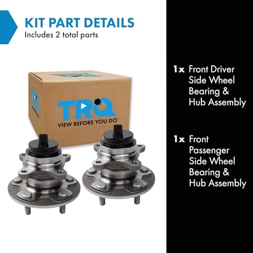 Image of TRQ 2 Piece Front Wheel Bearing & Hub Assembly Set