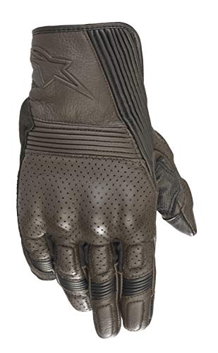 Gants moto Mustang V2 Alpinestars marron et noir en taille S pour motard