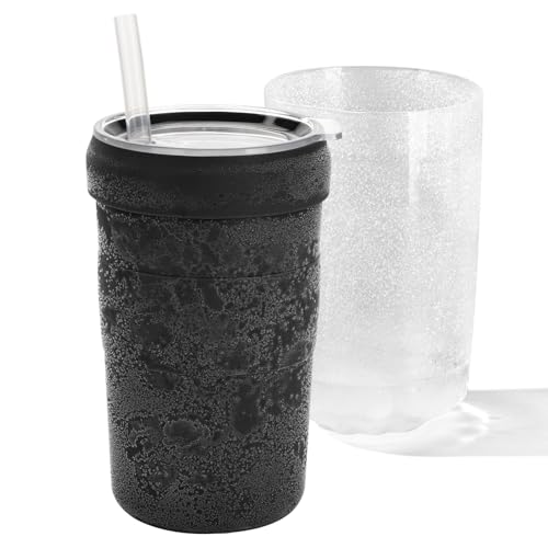 Iced Coffee Tumbler with Lid and Straw (16oz)