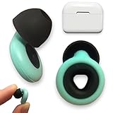 BLOCKBAT® Tapones para dormir sin ruido, Fabricados con silicona suave. Reutilizables, Incluye estuche para guardarlos. Tapones antironquidos, ear plugs (Azul/Negro)