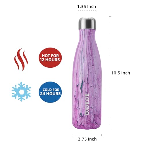 Image of BJPKPK Pink Wood Graphics Stainless Steel Water Bottles,17 oz Metal Insulated Water Bottle, Reusable