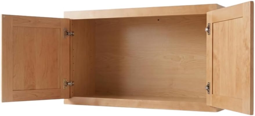 Raised Panel Wall Cabinet - Ready to Assemble, Perfect for Kitchen, Laundry, and Bathroom Storage - 30”W x 15”H x 12”D