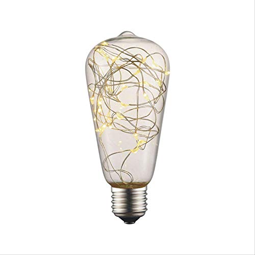 Ampoule LED rétro en fil d'argent et cuivre pour luminaire haut de gamme