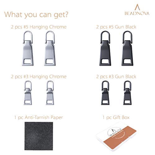 image for BEADNOVA Zipper Pull Replacement Metal Zipper Pull Repair Zipper Pull 
