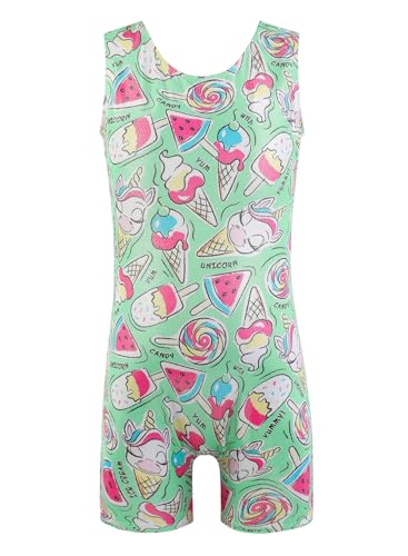 Image of EQSJIU Gymnastics Leotards for Girls Kids Rainbow Mosaic Mermaid Butterfly Stars Leopard Galaxy Tie Dye Cosmos Leopard