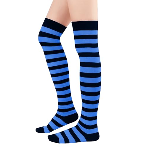 Image of Century Star Thigh High Socks Striped Extra Long Tube for Women Over the Knee Athletic Sports Socks Plus Size Stockings