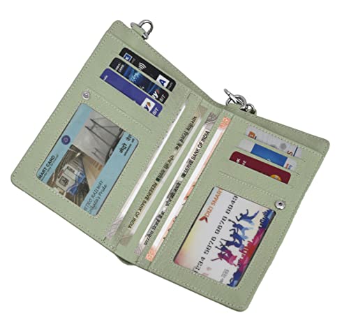 Image of URBAN FOREST Ruby Mint Green Leather Wallet for Women