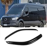 Kucaruce MB58 Side Window Visor Wind Vent Deflector for 2019-2021 Mercedes-Benz Sprinter,2pcs Outside Mount Tape-On Nice Shade Sun Rain Guards Set