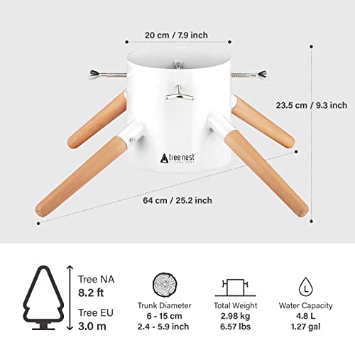 Tree Nest Christmas Tree Stand Base Xmas Modern Tree Metal Holder Stand For 8.2Ft Real Tree Xmas Tree Decoration（Family,White） #TOP5