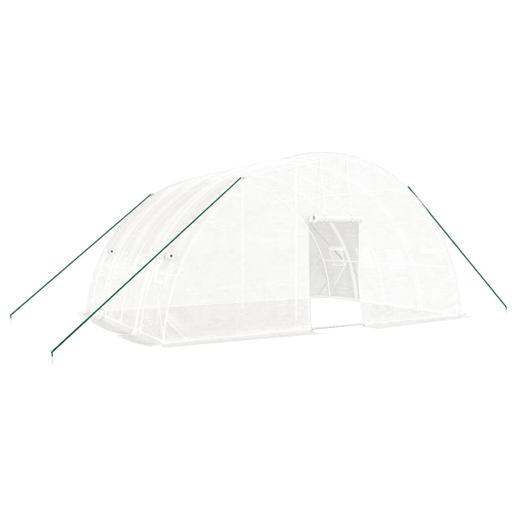 Homgoday Invernadero con Estructura de Acero Blanco 24 m² 6x4x2,85 m, Invernadero Caseta Jardín Terraza Plantas Semilla Cultivo Huerto Verduras Cubierta Casero