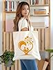 XIARON Flat Tape Handle Tote Bag an with love icons tree and a romantic valentines couple logo 340g/m² thick fabric Replaces school bag L Mustard Yellow #1