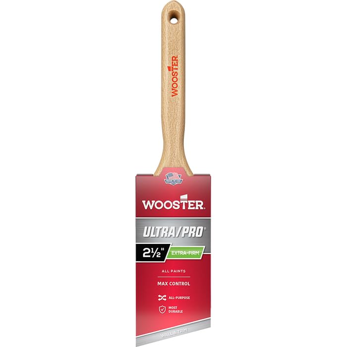 6-Pack of 2-1/2” Wooster Brush Company 4153 Ultra/Pro Extra-Firm Lindbeck Professional Angle Sash Paint Brush