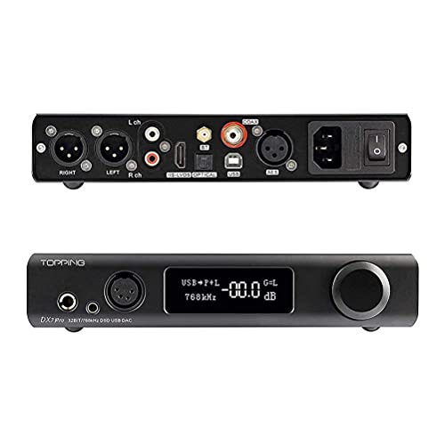 Topping DX7 Pro LDAC Headphone Amplifier ES9038PRO Bluetooth 5.0 DAC DSD1024 32bit/768kHz Bluetooth/USB/Opt/Coax/AES/IIS Input Amplifiers (Black) - Thumbnail 2