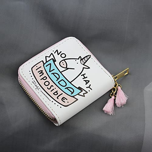 timlee Unicorn Wallet For Girls Cute Rainbow Unicorn Design Short Wallets (White Unicorn)3