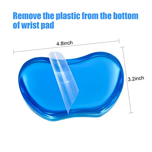 Jikiou Silicone Gel Wrist Rest Cushion Heart-Shaped Translucence Ergonomic Mouse Pad Cool Hand Pillow Effectively Reduce Wrist Fatigue Pain, Blue, 4.8X3.2Inch #TOP5