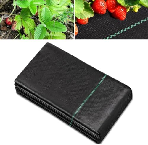 MLZPU Unkrautvlies 4 m x 10 m, Geotextilien, Unkrautvlies für Garten, schwarze Landwirtschaft, Barriere gegen Wurzeln, gegen Unkraut, wasser- und luftdurchlässig, UV-Schutz