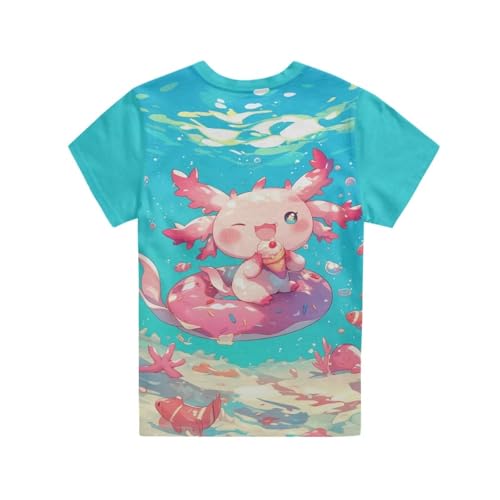 Image of Xhuibop Kids Tshirts Girls Boys 3-16 Years Summer Clothes for Teens Loose Fitting Tops