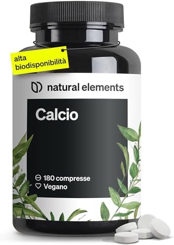 Calcio Integratore Vegano ad Alto Dosaggio – 180 Compresse – 800mg di Carbonato di Calcio per Dose Giornaliera – senza additivi indesiderati – prodotto in Germania e testato in laboratorio Generico - integratore