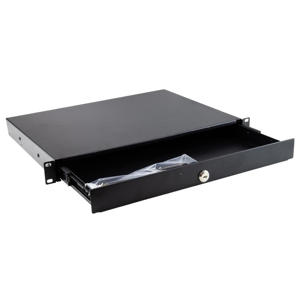 kenable Tiroir Rack 19 Pouces 1U Verrouillable avec Support Arrière - Profondeur 338mm pour Armoire Serveur 4 Points