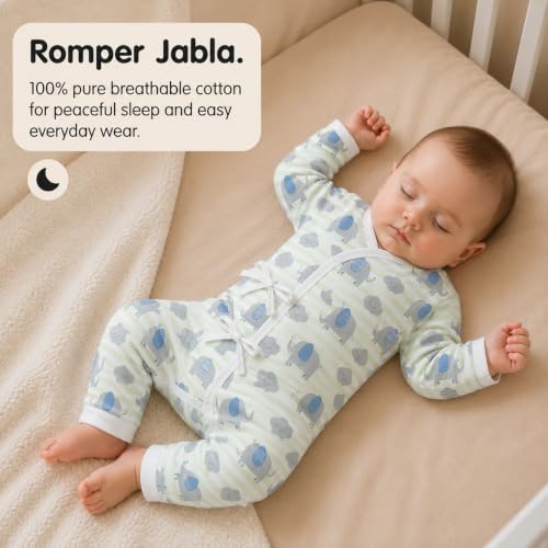 Image of The Mom Store Baby Romper Jabla Style Combo For Boys And Girls | Cotton | Soft Infant Bodysuit | Trendy Stylish Sleepwear For Newborn Baby | Printed | Unisex Comfortable Everyday Baby Wear