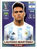 2022 Panini World Cup Soccer Sticker #ARG19 Lautaro Martinez Argentina Group C Official Qatar WC Album Sticker in Raw (NM or Better) - Measuring 2 Inches Wide X 2.5 Inches Tall