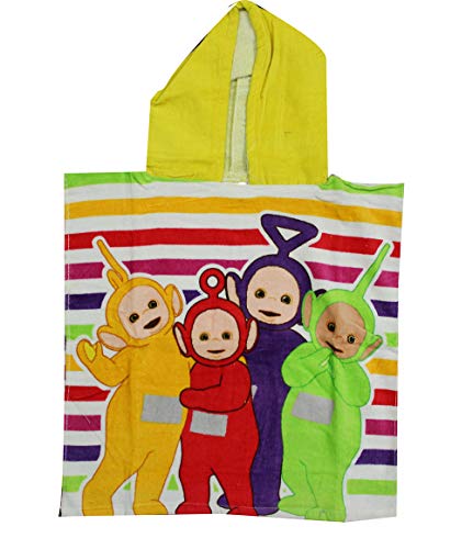Teletubbies Tinky-Winky, Dipsy, Laa-Laa, Po Badeponcho con Capucha Friends Forever de algodón 100%, para niños, Talla única