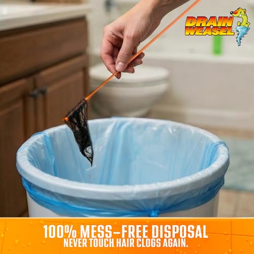 Image of FlexiSnake Drain Weasel Refill for Sink Snake Hair Clog Remover, 5 Pack
