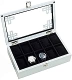 High Quality: The watch Jewelry box is made of solid wood, not only durable but classical, offering a best user experience for you. Dimensions: 32 x 20 x 7 cm (L x W x H)