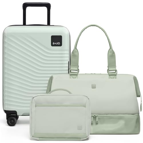 Coolife 3-Piece Carry-On Travel Set, 20-Inch Expandable Suitcase - image 1