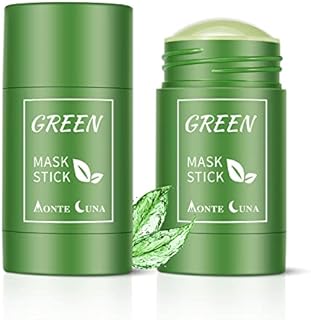 2 Pack Green Tea Cleansing Mask Stick, Poreless Deep Cleanse Green Tea Mask for Blackhead Remover and Skin Care, Monte Luna Purifying Clay Stick Mask.