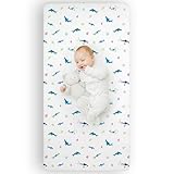 Wildkin 100% Cotton Fitted Crib Sheet – Soft & Breathable Fitted Sheet (Shark Attack)