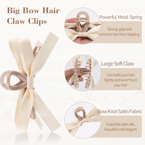 Pinzas para cabello de moño satinado 6 piezas miniatura 3