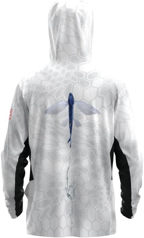 Gliding Gills - Fishing Swim Rash Guard, Long Sleeve Hoodie, Fishing Shirt with Hood