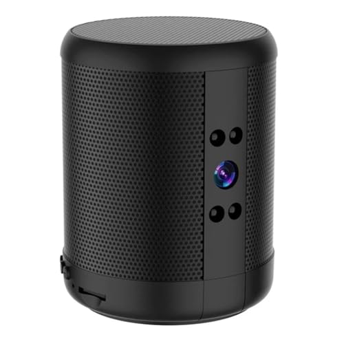 Uxsjakjsd Mini Cámara WiFi HD 1080P con Altavoz Bluetooth, Vigilancia de Seguridad para el Hogar, Intercomunicador Remoto Bidireccional, Cámara de Visión