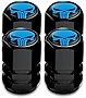Sodcay 4 PCS Skull Car Wheel Tire Valve Stem Caps, Universal Dust Proof Metal Valve Stem Covers Air Caps Cover for Cars, SUVs, Bike, Trucks and Motorcycles (Blue)