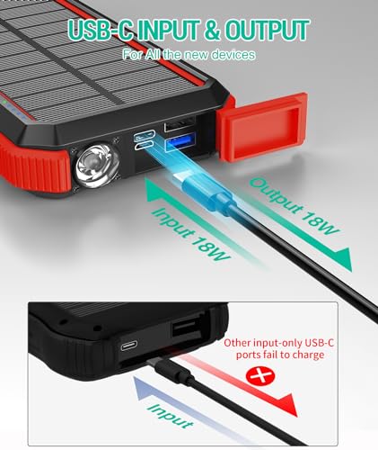 image for BLAVOR Solar Power Bank, PD18W QC3.0 Fast Charging 10W Wireless Charge