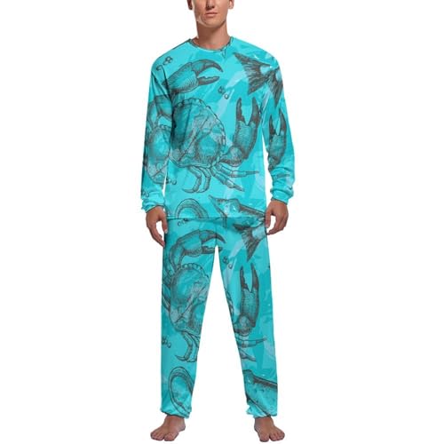 Pyjama homme crabe pour vos soirées détente : ensemble haut manche longue et pantalon