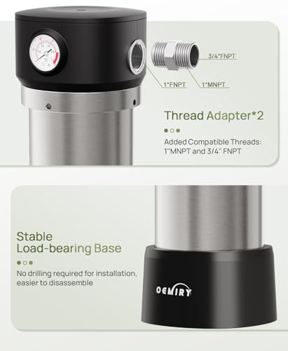Whole House Water Filter Stainless Steel Housing with Pressure Gauge - image 3