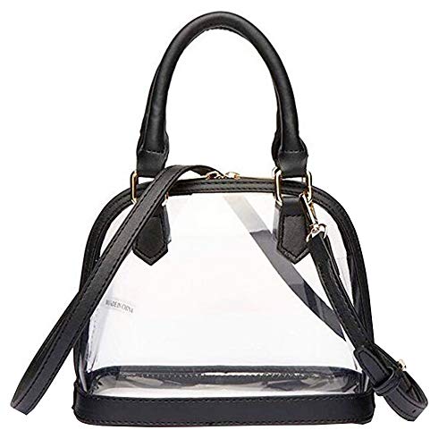 Sac à main en PVC avec poignée supérieure noir élégant RLHBW067U