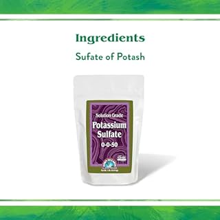 Down To Earth All Natural Fertilizers Organic Solution Grade Potassium Sulfate - Professional Grade SOP Powder 200 mesh for Liquid or Spray Applications 0-0-50, 1 lb