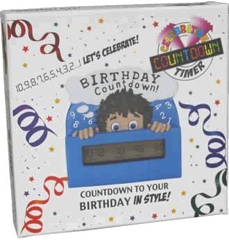 Alandra Gifts Countdown Timer Birthday Boy, Polyresin, Multi-Colour, 13 x 13 x 2 cm