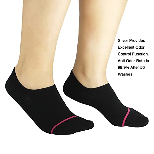 Women's 6-Pack Mixed Anti Slip Odor Proof Blister Resisting No Show Invisible Liner Socks, Size 5-94