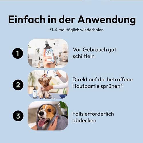 Belly Mittel gegen Juckreiz beim für Hund - 250ml - Hunde Pflege Spray pflegt die Haut bei Grasmilben Milben Reizungen Läusen und unterstützt den Regenerationsprozess Anti Juckreiz