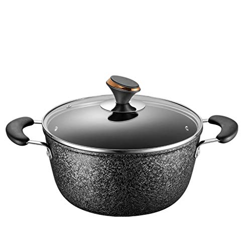 Olla de sopa antiadherente olla de sopa olla de gran capacidad olla de leche olla de inducción universal - Uso multiusos para el hogar, cocina o restaurante (color: negro, tamaño: 24 cm)