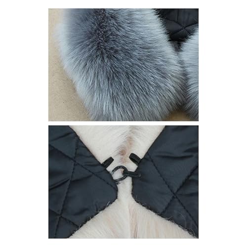 Queenbox 21.65" Detachable Faux Fur Fluffy Collar Neck Warmer Scarf Wrap Trim Replacement for Coat Sweater Jacket, Water Pink3