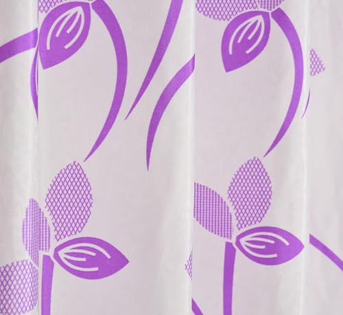 Image of Floral Printed Home Decor Curtains for Living Room, Bedroom Doors and Windows Panel, Parda, Eyelets Hanging, Purple, 4 x 5 Feet, Pack of 2