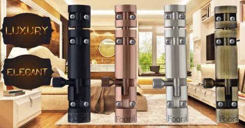 Image of Foora Export Premium Rose Gold Tower Bolt with Stainless Steel Rod and Stainless Steel knob for Door, Window, gate (Aluminum Body (chatakni) (4 inch, Rose Gold. Finish, 1)